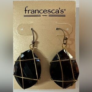 Francesca's Black and Gold Earrings